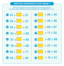 addition worksheets for grade 3