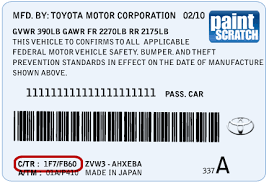 Toyota Touch Up Paint Color Code And Directions For