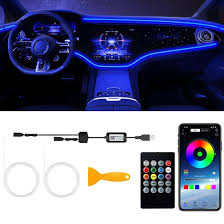 Amazon.com: Interior Car LED Strip Lights with Wireless APP & Remote  Control, LEDCARE RGB 2 In 1 Car Ambient Lighting Kit with 158 Inches Fiber  Optic, Sound Active Function Car Neon Dash