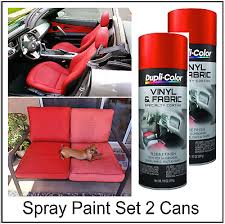 red spray paint carpet fabric leather