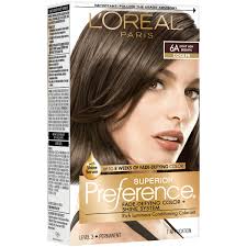 It works on cool and warm skin tones alike and gives hair tons of dimension. L Oreal Paris Superior Preference Permanent Hair Color 6a Light Ash Brown Shop Hair Color At H E B