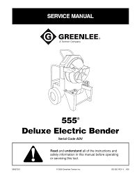 555 Deluxe Electric Bender Northend Rental Construction