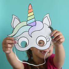 unicorn masks to print and color free
