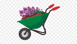 wheelbarrow cartoon gardening tools