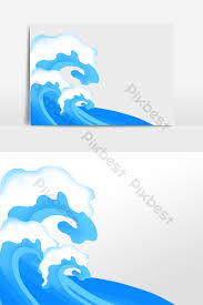 Hand Drawn Ocean Wave Spray Sea Landscape Illustration