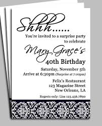 Black Damask Surprise Party Invitation Printable Or Printed