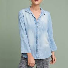 stone faded chambray on down shirt