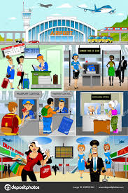 Airport Infographic Set Charts Other Elements Vector