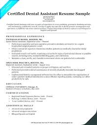 Emt Resume Resume Sample Dental Assistant Radiology Certification