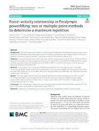 pdf force velocity relationship in