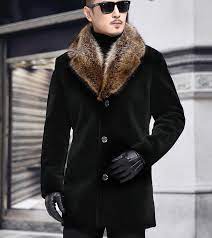 Winter Mens Faux Fur Overcoat Fur