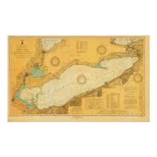 historic 1918 nautical lake erie chart