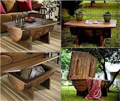 Reclaimed Whiskey Barrel Coffee Table