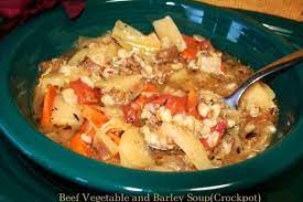 Beef Barley Vegetable Soup Crock Pot Recipe Recipezazz Com gambar png