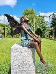 Beautiful Bronze Angel Garden Fairy