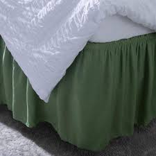 sage queen king bed skirt ruffle 1183 sage