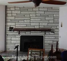 Fireplace With Faux Stone Panels