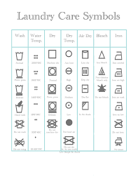 laundry care symbols free printable