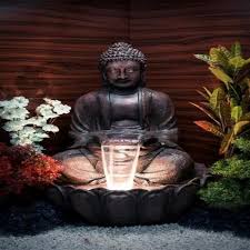 Religious Fiber Buddha Water Fountain