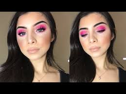 easy hot pink eyeshadow makeup tutorial