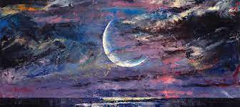 Crescent Moon Art Canvas Prints Wall