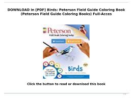 Books for people with print disabilities. Birds Peterson Field Guide Coloring Books