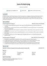 Firewall Engineer Resume Cv Example