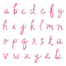 Hand Painted Watercolor Alphabet Watercolor Font Letters Cursive