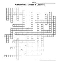 Solve boatload puzzles' 40,000 free online crossword puzzles below. Avancemos 1 Unidad 1 Leccion 1 Crossword Answer Key Unidad 2 Leccion 1 Avancemos 1 Workbook Page Answer Key