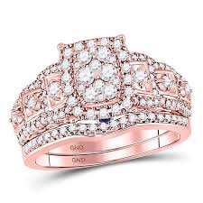 Rose gold wedding rings (mouseover to view in 360°). Gold N Diamonds Inc Atlanta 14kt Rose Gold Womens Round Diamond Vintage Inspired Bridal Wedding Engagement Ring Band Set 1 00 Cttw Freeman And Foote Jewelers