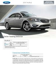2015 Ford Taurus Towing Capacity Information At El Paso