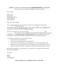 Free Sample Cover Letter For An Unadvertised Internship Templates