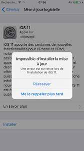 J'ai téléchargé iOS11, Mais "Une erreur … - Communauté Apple