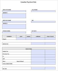 Canadian Pay Stub Template Payroll Template Printable