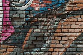 Grunge Graffiti Brick Wall Background