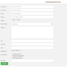 registration form design in html and