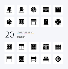 20 Interior Solid Glyph Icon Pack Like