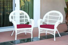 Santa Maria White Wicker Chair With Red