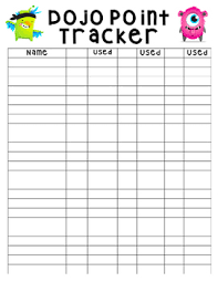 Class Dojo Point Tracker Chart Editable