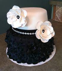 Black And White 2 Tier Cake gambar png