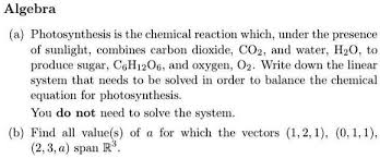 Photosynthesis Is The Chemical Reaction