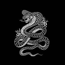 king cobra black and white art