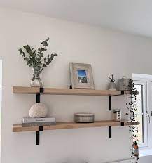 Handmade Solid Oak Shelf With Black