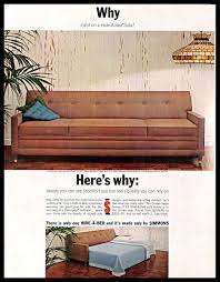 1963 simmons hide a bed sofa vine