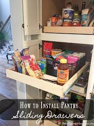 installing sliding shelves in a pantry