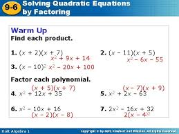 solving quadratic equations 9 6 by
