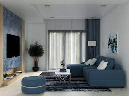 color wall goes with blue furniture