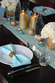 All food is placed on one table and served invitations a blue & gold invitation is just about everyone's first notice that something special is. Robin Egg Blue And Gold Dinner Party Christmas Dinner Table Christmas Table Gold Holiday Table