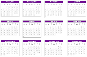 Calendar Free Printable 2013 Annual
