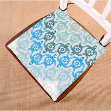 Gckg Light Blue Little Sea Turtle Chair Pad Seat Cushion Chair Cushion Floor Cushion With Breathable Memory Inner Cushion And Ties Two Sides Printing